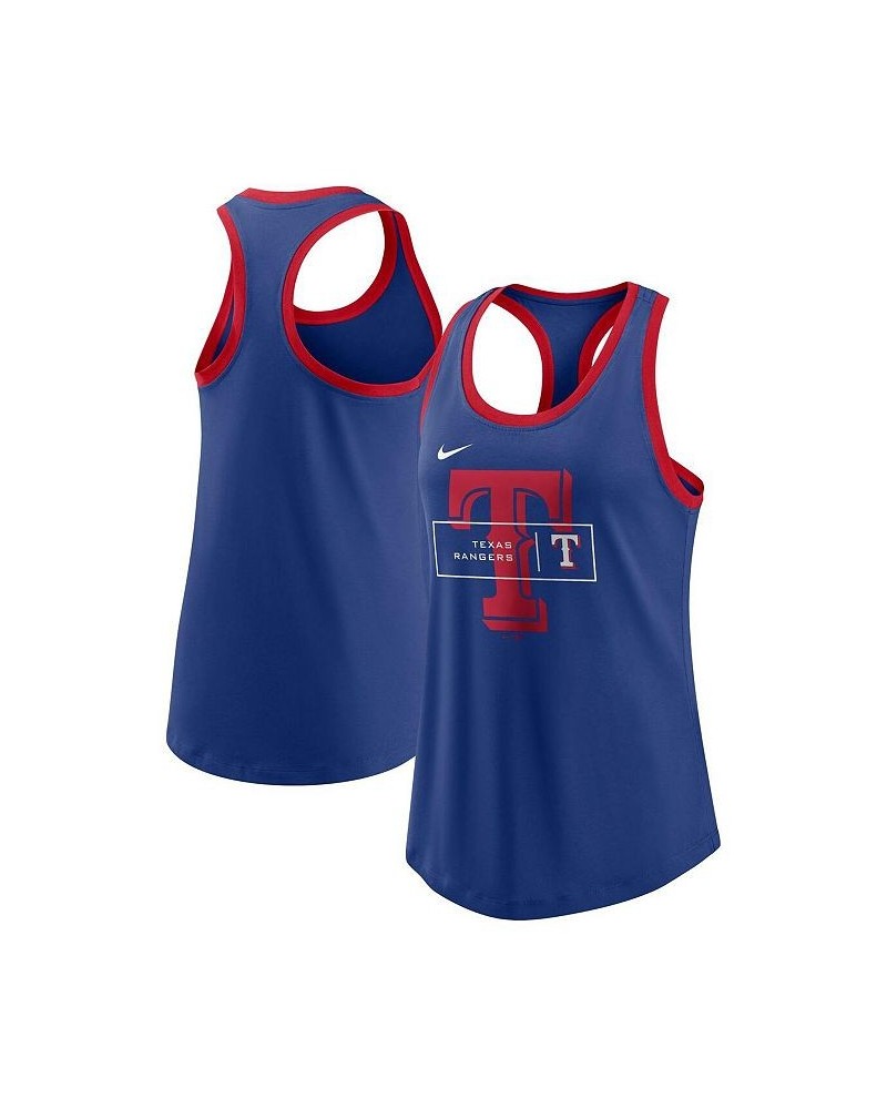 Women's Royal Texas Rangers X-Ray Racerback Performance Tank Top Royal $18.90 Tops