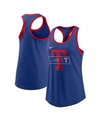 Women's Royal Texas Rangers X-Ray Racerback Performance Tank Top Royal $18.90 Tops