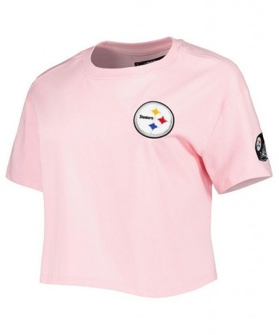 Women's Pink Pittsburgh Steelers Cropped Boxy T-shirt Pink $29.99 Tops