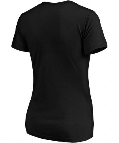 Women's Black Pittsburgh Pirates Live for It V-Neck T-shirt Black $22.79 Tops