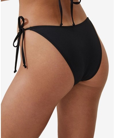 Women's Side-Tie Brazilian Bikini Bottoms Black $15.75 Swimsuits