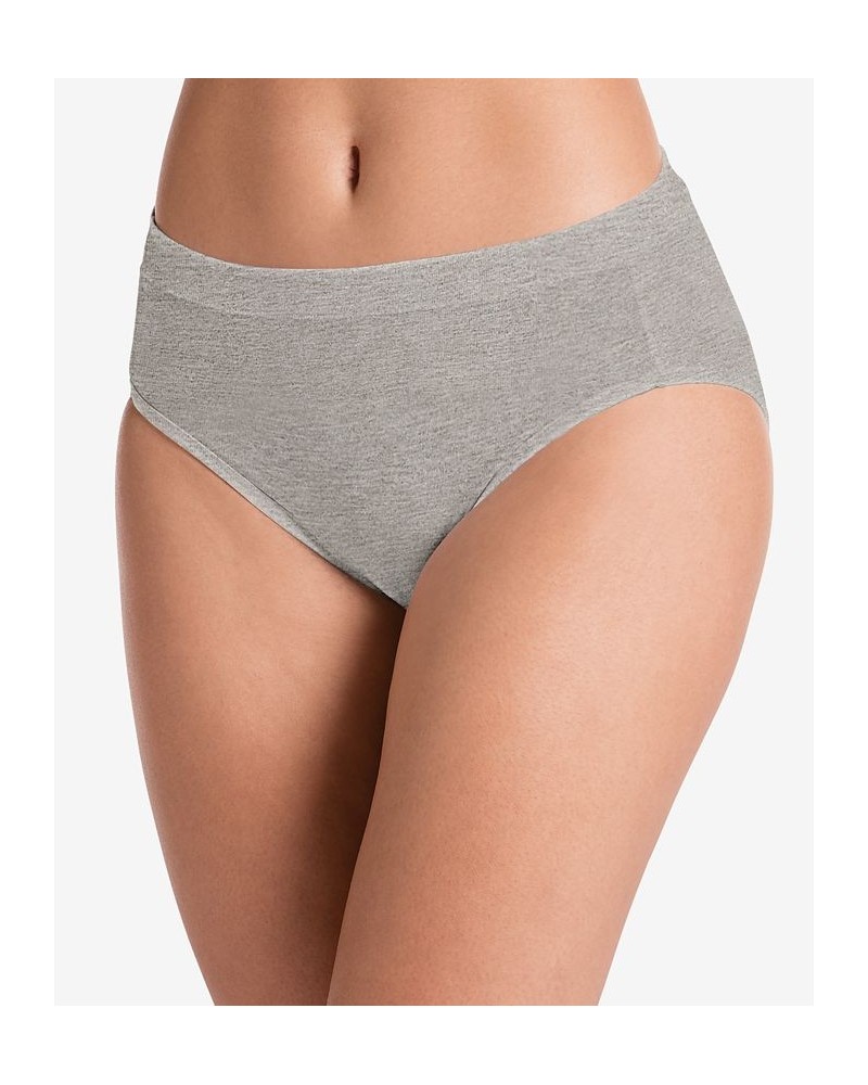 Cotton Stretch Hi Cut 1555 available in extended sizes Gray $9.28 Panty