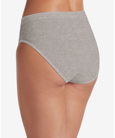 Cotton Stretch Hi Cut 1555 available in extended sizes Gray $9.28 Panty