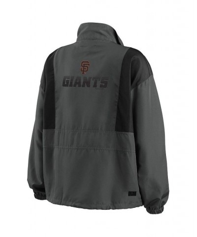 Women's Charcoal San Francisco Giants Packable Half-Zip Jacket Charcoal $47.30 Jackets