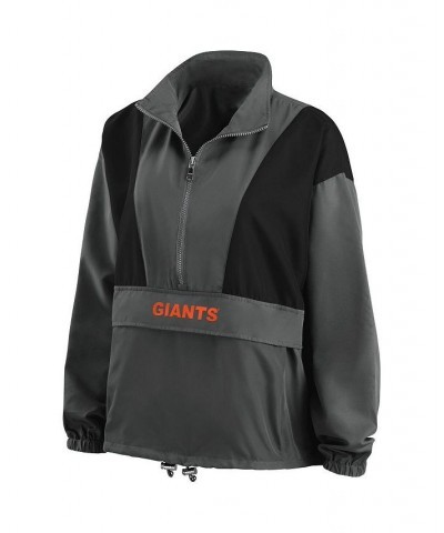 Women's Charcoal San Francisco Giants Packable Half-Zip Jacket Charcoal $47.30 Jackets