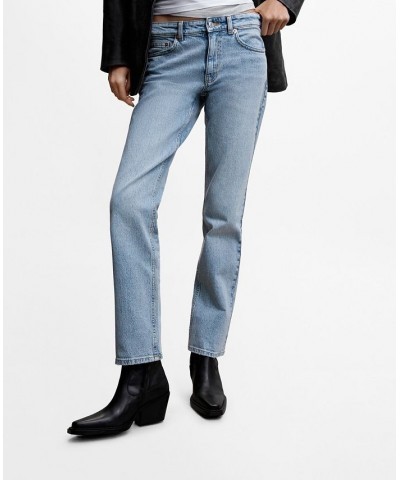 Women's Mid-Rise Straight Jeans Light Blue $32.90 Jeans