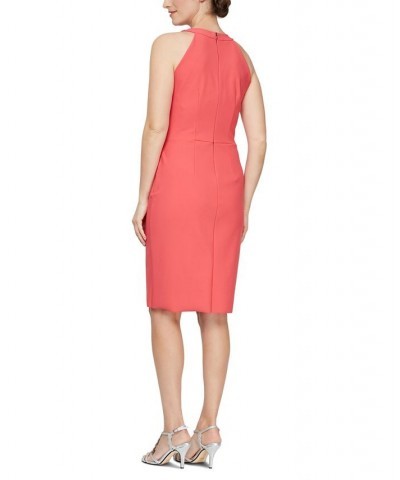 Women's Ruffled Sheath Dress Cerise $75.20 Dresses