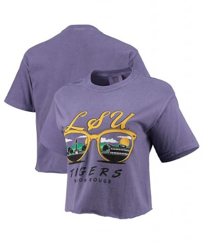 Women's Purple LSU Tigers Vacation View Sunglasses Crop Top Purple $22.50 Tops