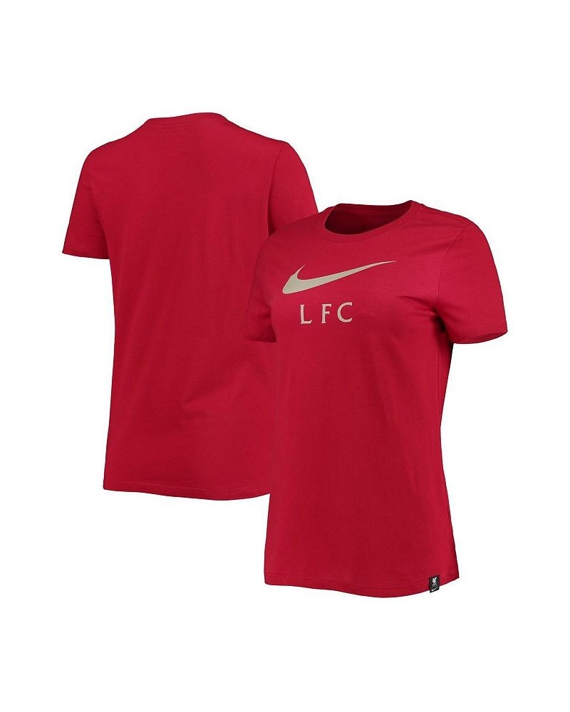 Women's Red Liverpool Swoosh T-shirt Red $19.60 Tops