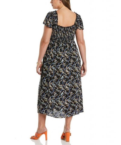 Plus Size Smocked Midi Dress Black $67.05 Dresses