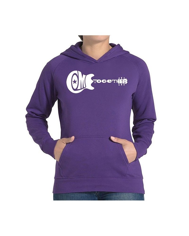 Women's Word Art Hooded Sweatshirt -Come Together Purple $27.00 Sweatshirts