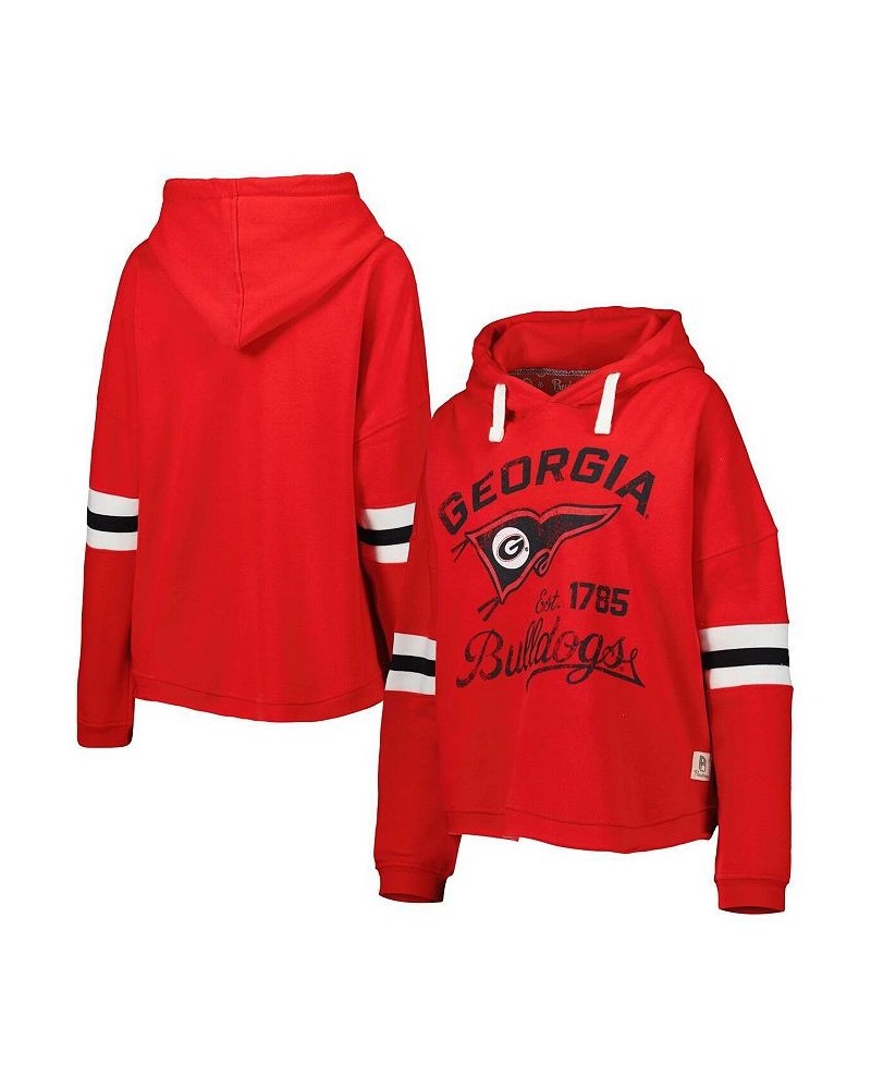 Women's Red Georgia Bulldogs Super Pennant Pullover Hoodie Red $33.60 Sweatshirts