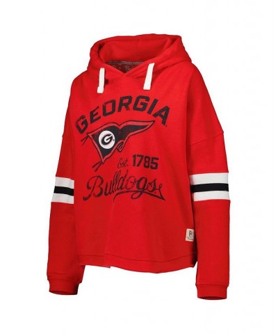 Women's Red Georgia Bulldogs Super Pennant Pullover Hoodie Red $33.60 Sweatshirts