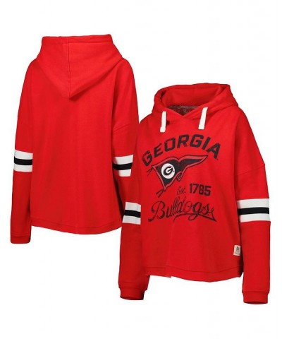 Women's Red Georgia Bulldogs Super Pennant Pullover Hoodie Red $33.60 Sweatshirts