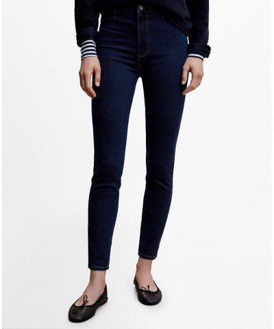 Women's High-Waist Cotton-Blend Jeggings Dark Blue $30.23 Jeans