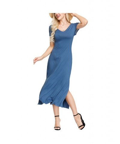 Women's Double V- Neck Dress Black $28.07 Sleepwear