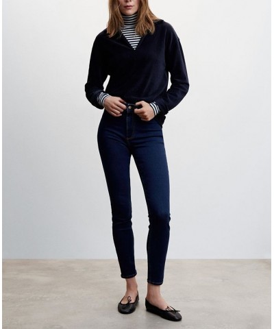 Women's High-Waist Cotton-Blend Jeggings Dark Blue $30.23 Jeans