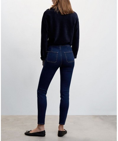 Women's High-Waist Cotton-Blend Jeggings Dark Blue $30.23 Jeans