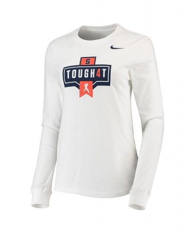 Women's White Syracuse Orange Tough4T Performance Long Sleeve T-shirt White $29.99 Tops