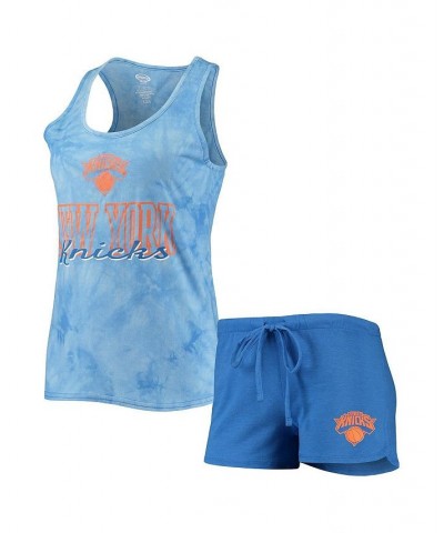 Women's Royal New York Knicks Billboard Racerback Tank Top and Shorts Sleep Set Royal $21.50 Pajama