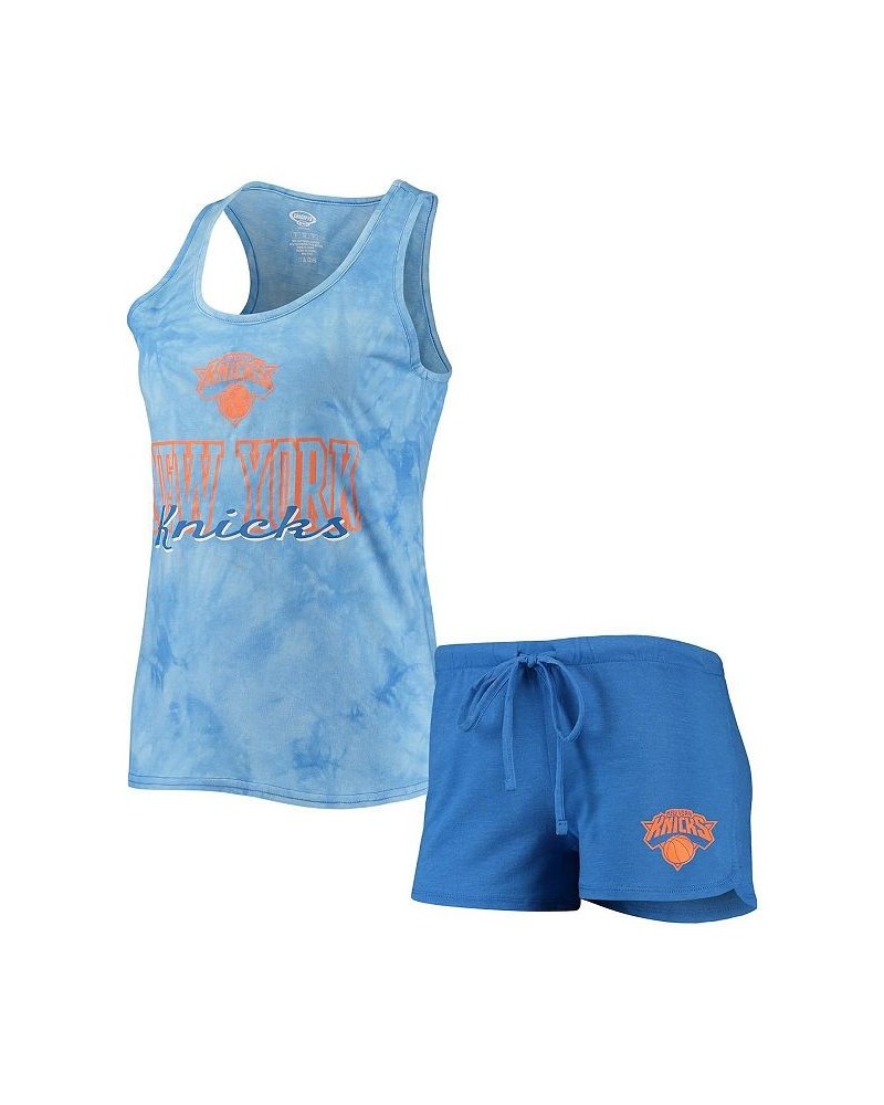 Women's Royal New York Knicks Billboard Racerback Tank Top and Shorts Sleep Set Royal $21.50 Pajama