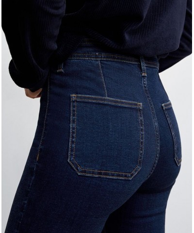 Women's High-Waist Cotton-Blend Jeggings Dark Blue $30.23 Jeans