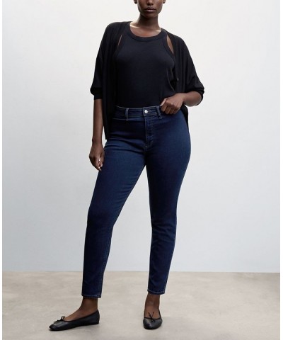 Women's High-Waist Cotton-Blend Jeggings Dark Blue $30.23 Jeans