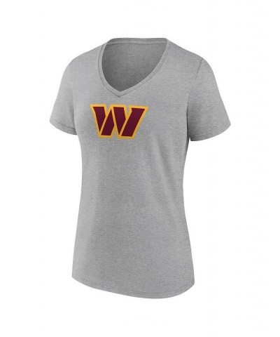 Women's Branded Heathered Gray Washington Commanders Primary Logo V-Neck T-shirt Heathered Gray $16.80 Tops