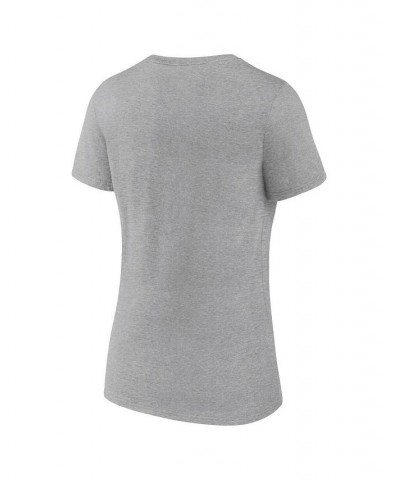 Women's Branded Heathered Gray Washington Commanders Primary Logo V-Neck T-shirt Heathered Gray $16.80 Tops