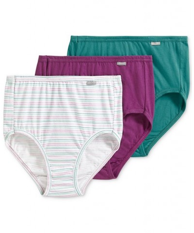 Elance Brief 3 Pack Underwear 1484 1486 Extended Sizes Light Raspberry/prestigious Stripe/sweet Orchid $11.04 Panty