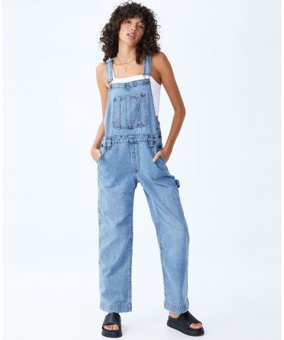 Women's Utility Denim Overall Long Jeans Rain Blue $42.00 Jeans