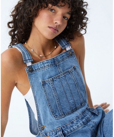 Women's Utility Denim Overall Long Jeans Rain Blue $42.00 Jeans