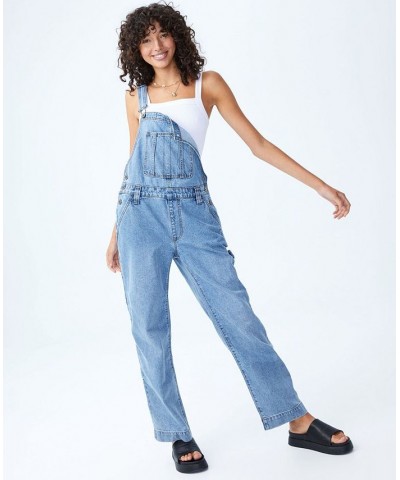 Women's Utility Denim Overall Long Jeans Rain Blue $42.00 Jeans