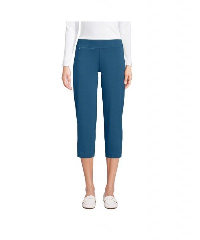 Women's Tall Starfish Mid Rise Elastic Waist Pull On Crop Pants Evening blue $34.42 Pants