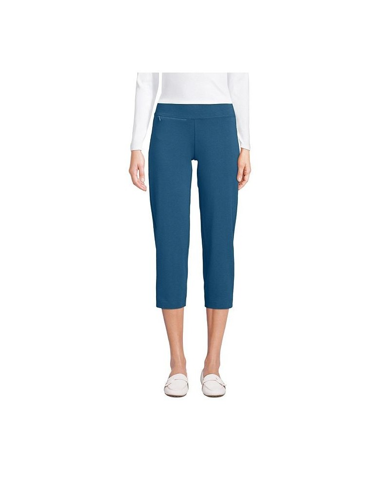 Women's Tall Starfish Mid Rise Elastic Waist Pull On Crop Pants Evening blue $34.42 Pants