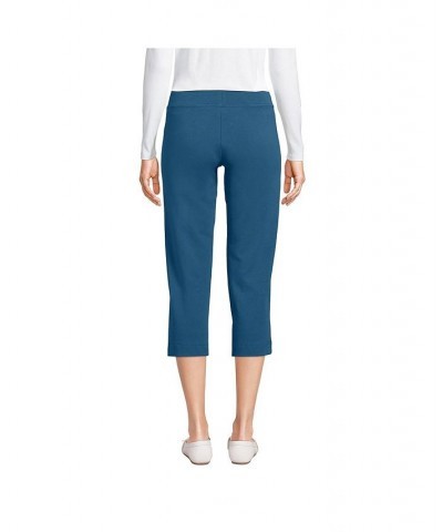 Women's Tall Starfish Mid Rise Elastic Waist Pull On Crop Pants Evening blue $34.42 Pants