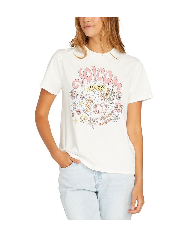 Juniors' Lock It Up Graphic Tee Star White $25.20 Tops