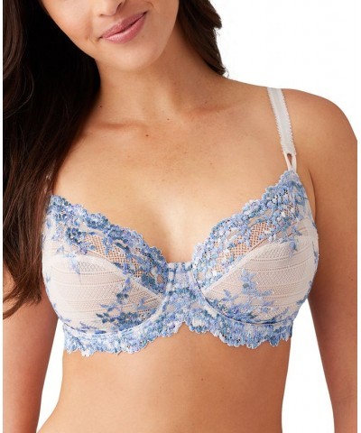 Embrace Lace Underwire Bra 65191 Up To DDD Cup Pastel Parchment/blue Multi $36.40 Bras