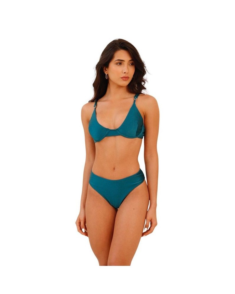 Capri Bikini Set - Underwire Top - Scrunch Bottom - Teal Blue Teal blue $89.50 Swimsuits