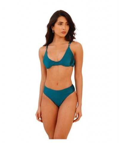 Capri Bikini Set - Underwire Top - Scrunch Bottom - Teal Blue Teal blue $89.50 Swimsuits