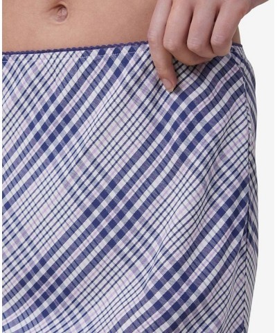 Women's Picot Slip Knee Length Skirt Frankie Check Navy $21.50 Skirts