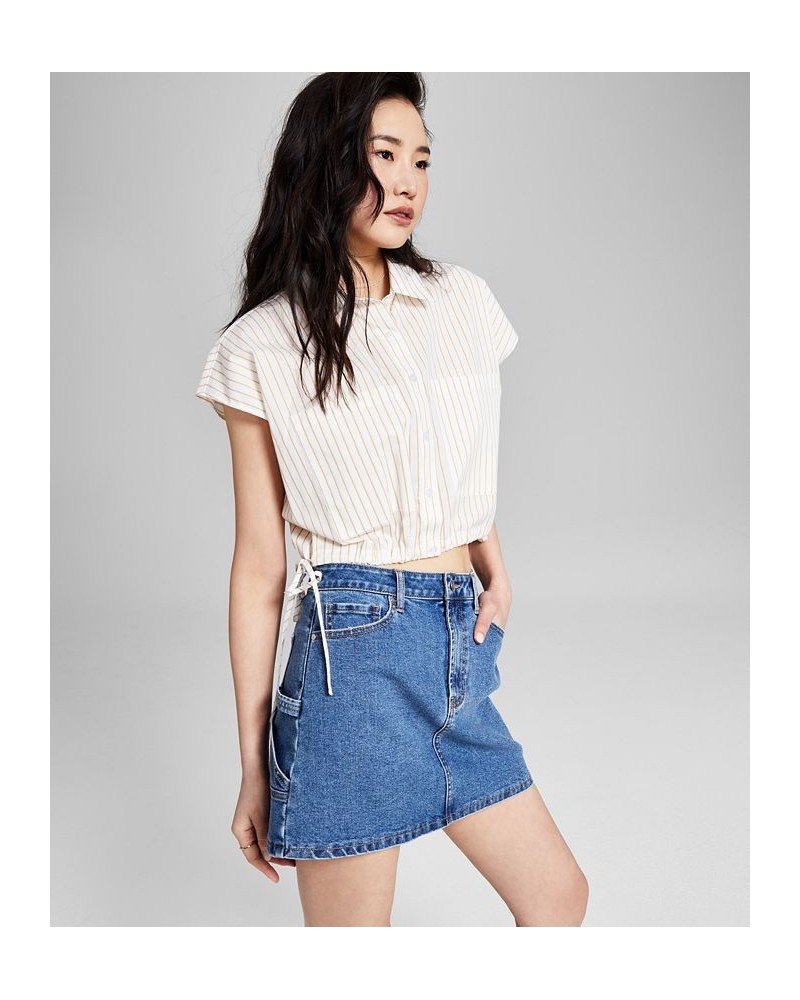 Women's Denim Utility Skirt Blue $27.44 Skirts