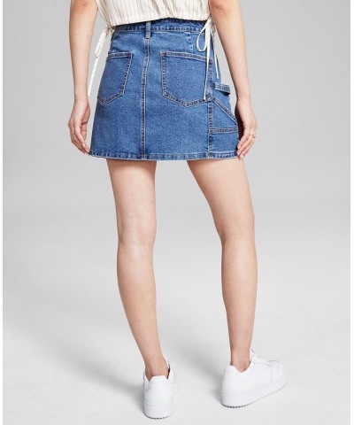 Women's Denim Utility Skirt Blue $27.44 Skirts