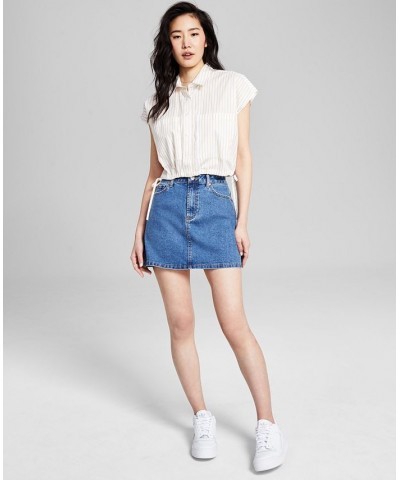 Women's Denim Utility Skirt Blue $27.44 Skirts