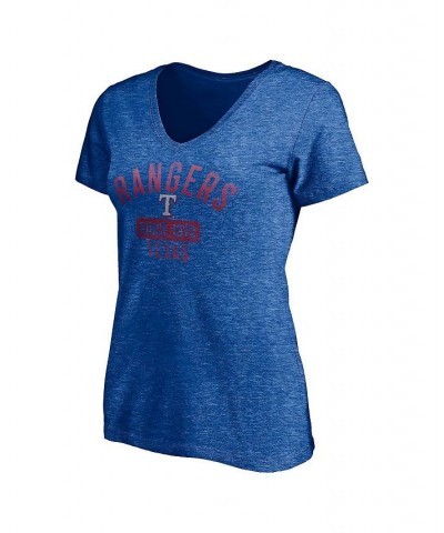 Women's Branded Heathered Royal Texas Rangers Old Time Favorite V-Neck T-shirt Heathered Royal $23.19 Tops