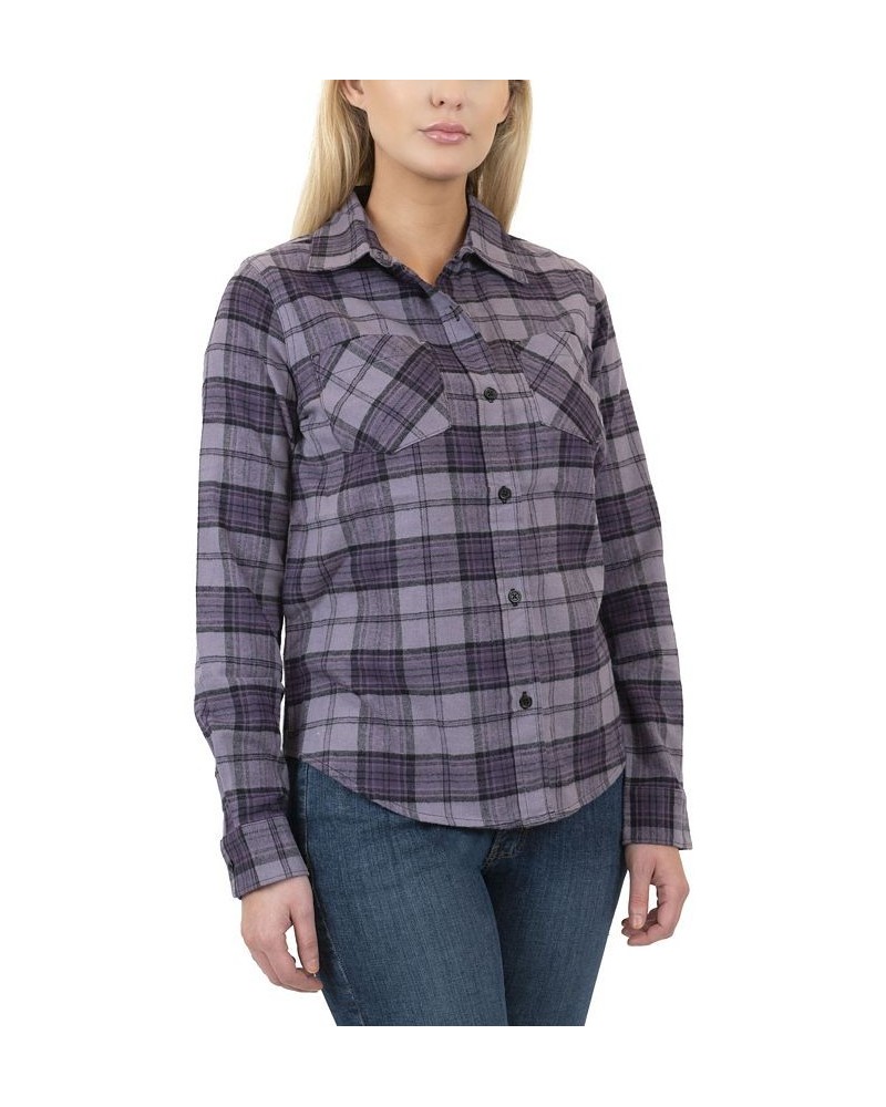 Women's Super Soft Flannel Shirt Mauve Plaid $20.00 Tops