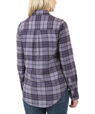 Women's Super Soft Flannel Shirt Mauve Plaid $20.00 Tops