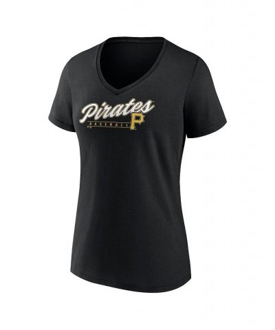 Women's Branded Black Pittsburgh Pirates One and Only V-Neck T-shirt Black $15.20 Tops