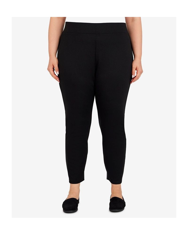 Plus Size Ponte Pants Black $17.64 Pants