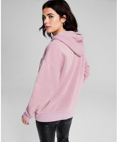 Juniors' Oversized Zip-Front Hoodie Purple $13.20 Sweatshirts